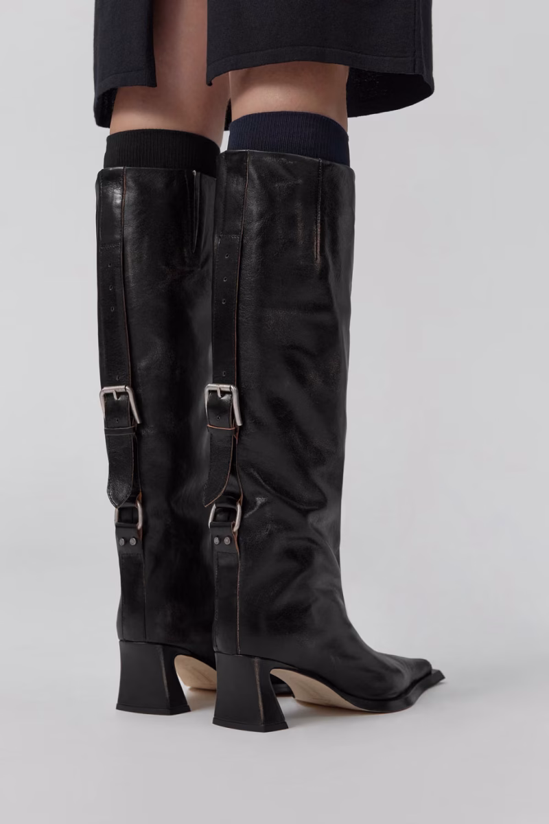 Cizme MIISTA Charlene Boots Black Brush Off Leather negru - imagine 3
