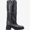 Cizme Miista Izolda Buckled Zip-up Calf Leather negru