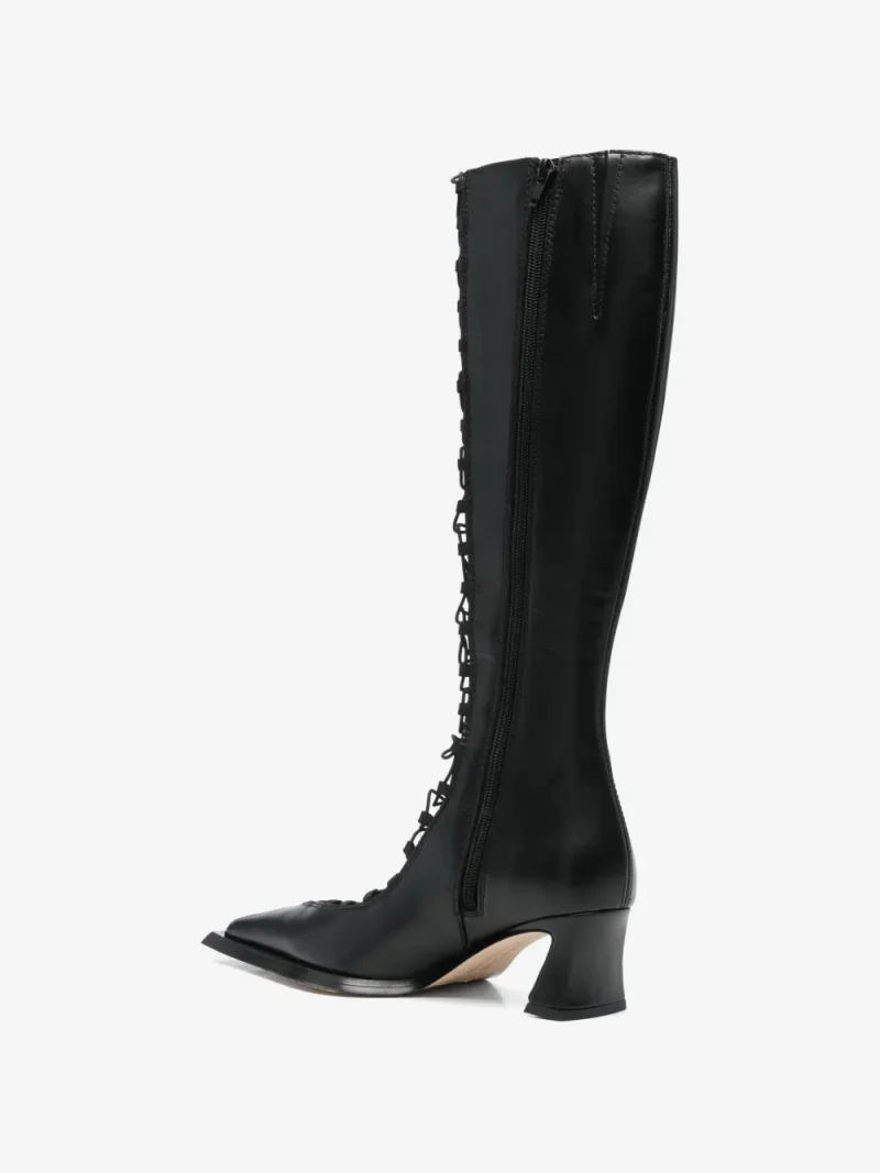 Alternative view of Cizme Miista Melinda Lace-Up Pointed-Toe negru