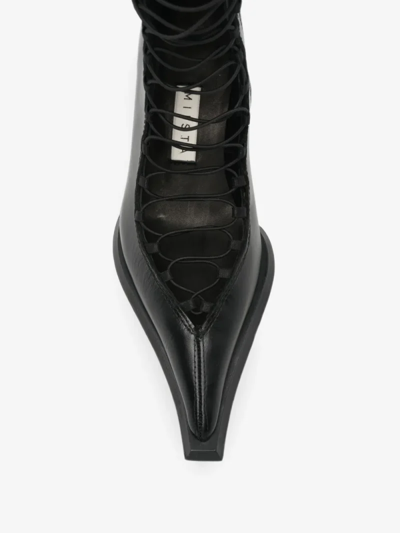 Cizme Miista Melinda Lace-Up Pointed-Toe negru - imagine 7