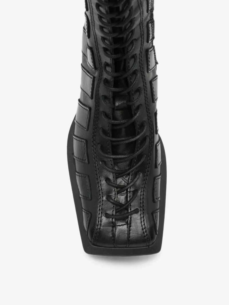 Cizme Miista Nelly Lace-Up Leather negru - imagine 4