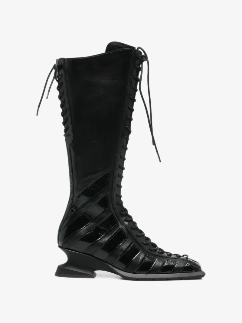 Cizme Miista Nelly Lace-Up Leather negru