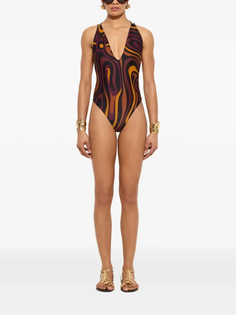 Costum de baie PUCCI Marmo Print multicolor - imagine 4