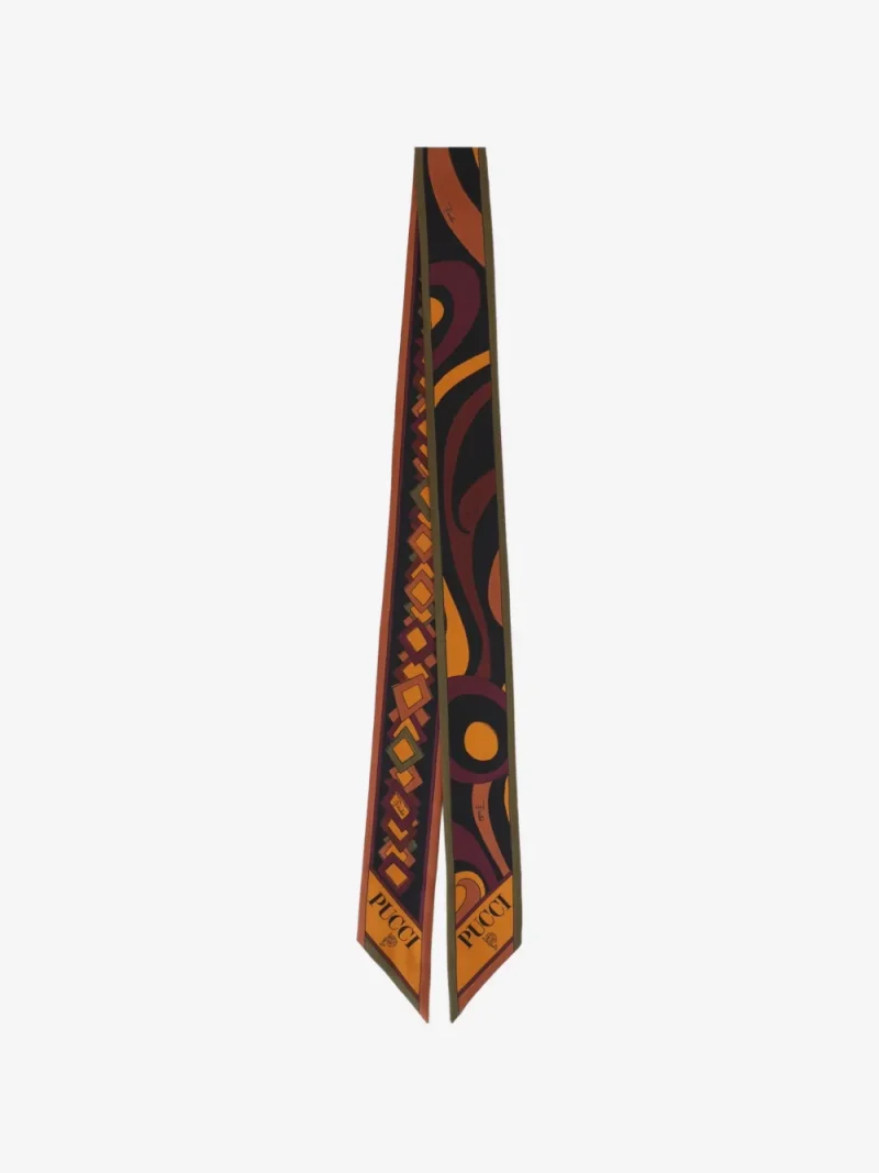 Esarfa PUCCI Mixed-Print Silk Bandeau auriu