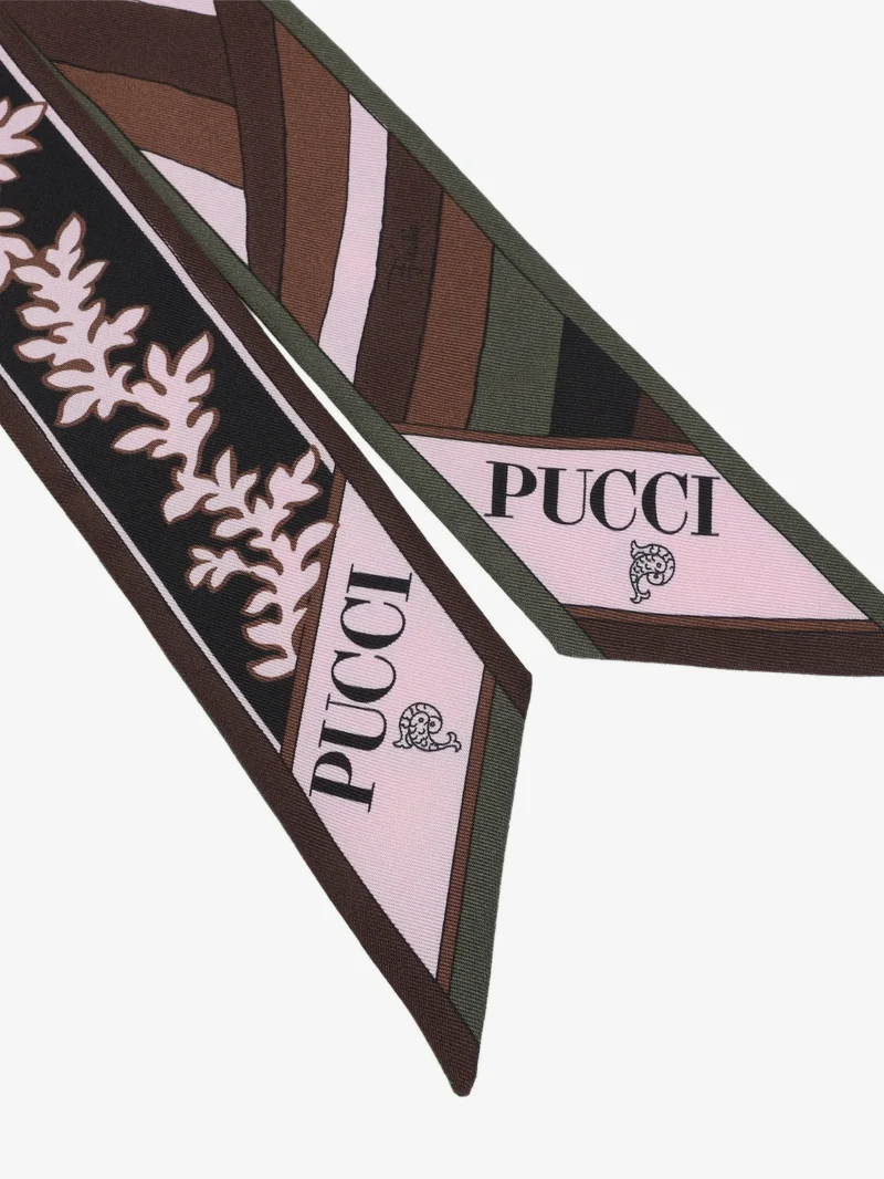 Alternative view of Esarfa PUCCI Mixed Print Silk Bandeau negru