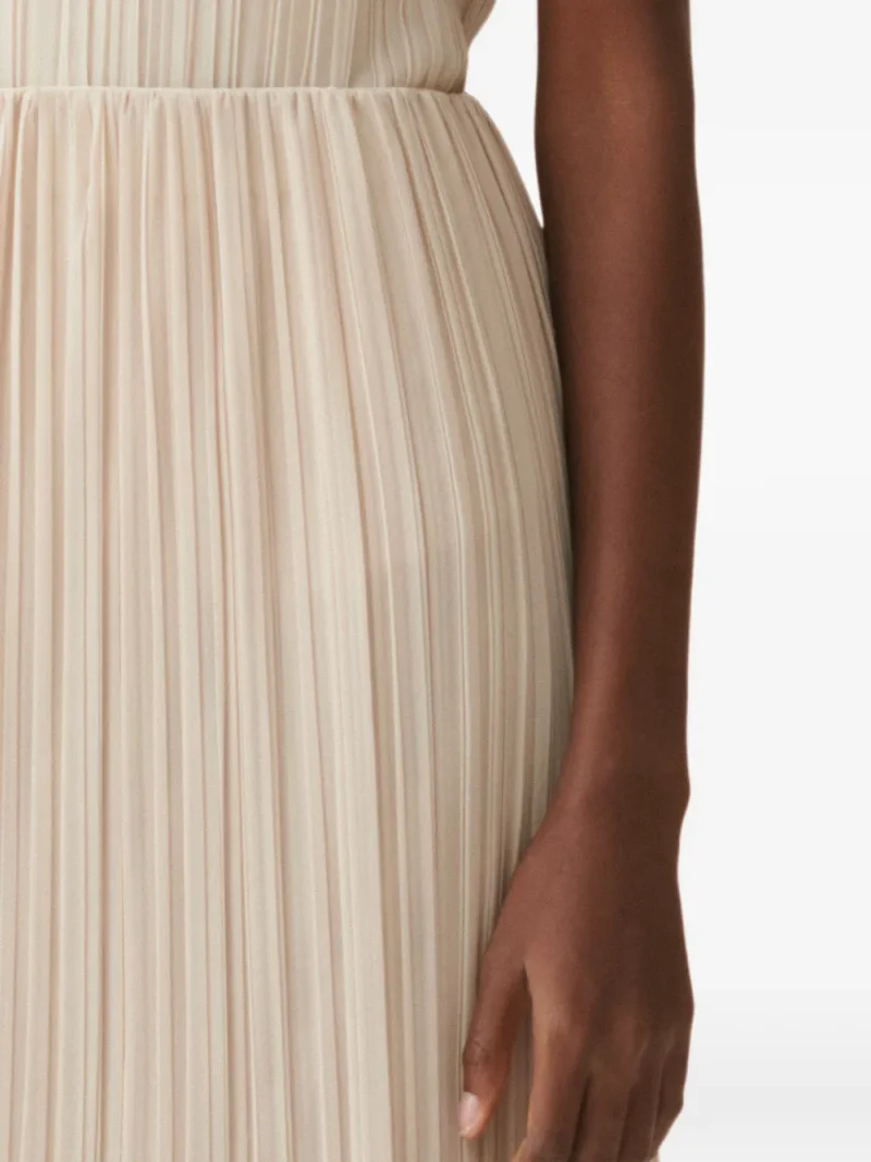Fusta maxi Fabiana Filippi Pleated-Finish bej - imagine 5