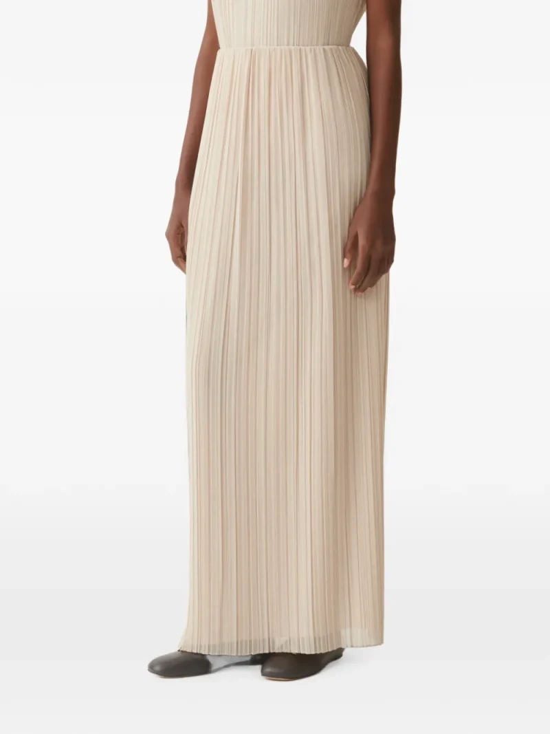 Fusta maxi Fabiana Filippi Pleated-Finish bej - imagine 3