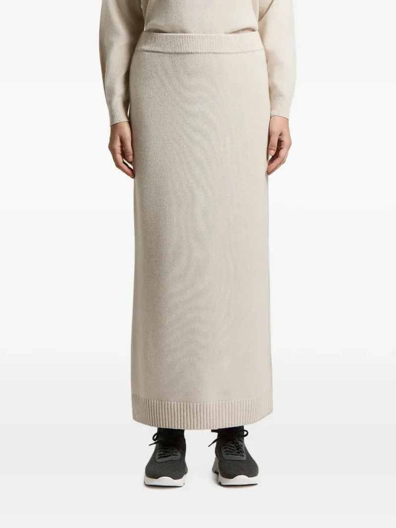 Fusta maxi Peserico Ribbed-Trim bej