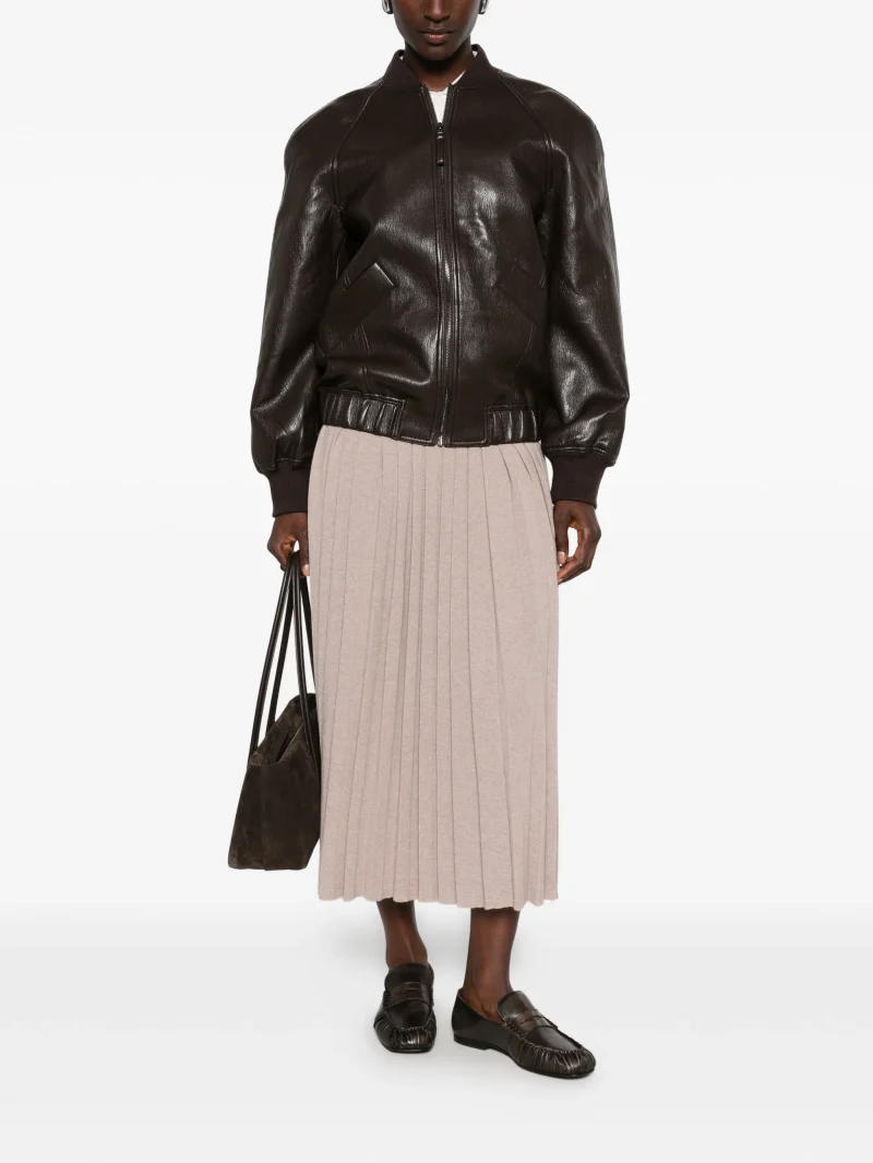 Fusta midi Fabiana Filippi Pleated bej - imagine 4