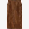 Fusta midi Marant Etoile Crinkled-Effect maro