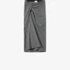 Fusta midi Marant Etoile Jeldia Draped Knot gri