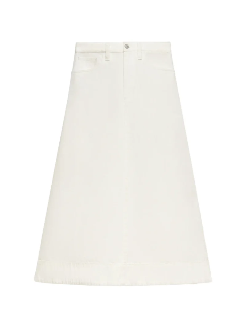 Fusta midi MARNI Flared Denim alb