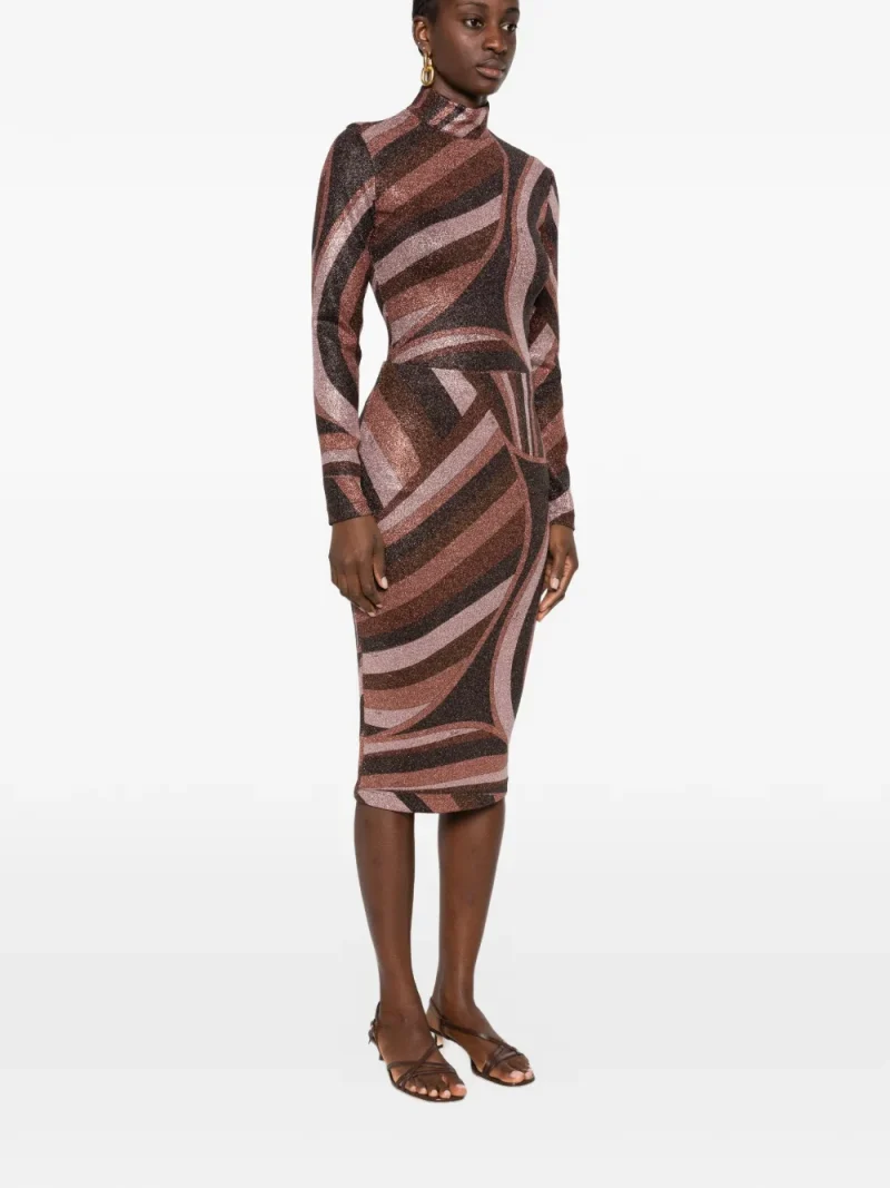 Alternative view of Fusta midi PUCCI Iride-Print Lurex Jersey maro