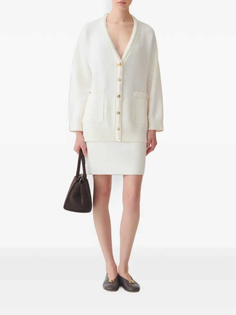 Fusta mini Fabiana Filippi Fine-Knit ecru - imagine 3