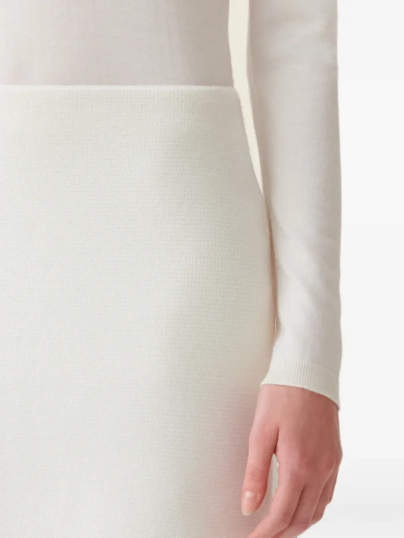 Fusta mini Fabiana Filippi Fine-Knit ecru - imagine 4