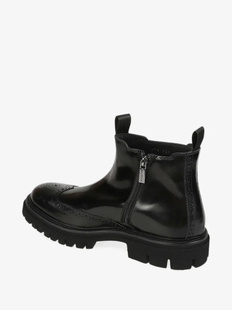 Alternative view of Ghete Baldinini Brogue-Detail Leather Chelsea negru