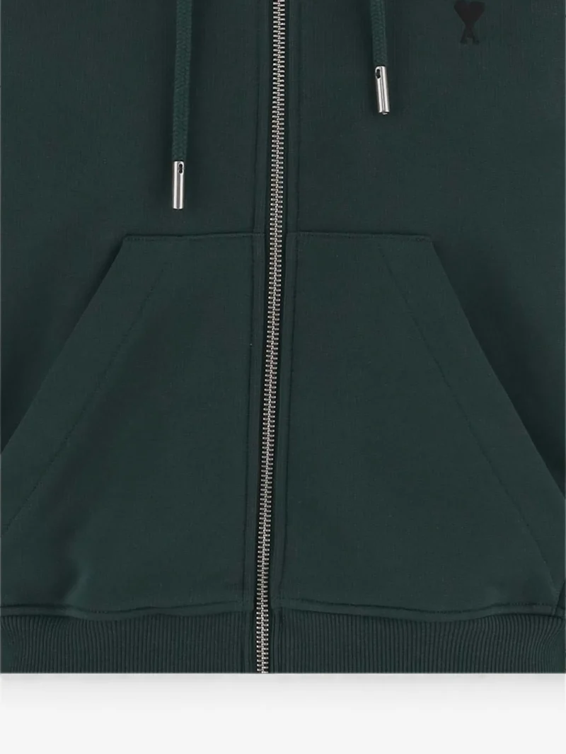 Hanorac Ami Paris Ami de Coeur Zip-Up verde - imagine 3