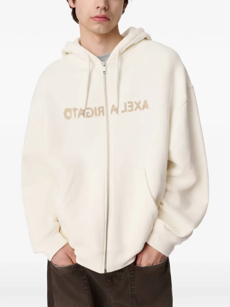Hanorac Axel Arigato Rhys Logo-Embroidered Zip-up bej - imagine 3