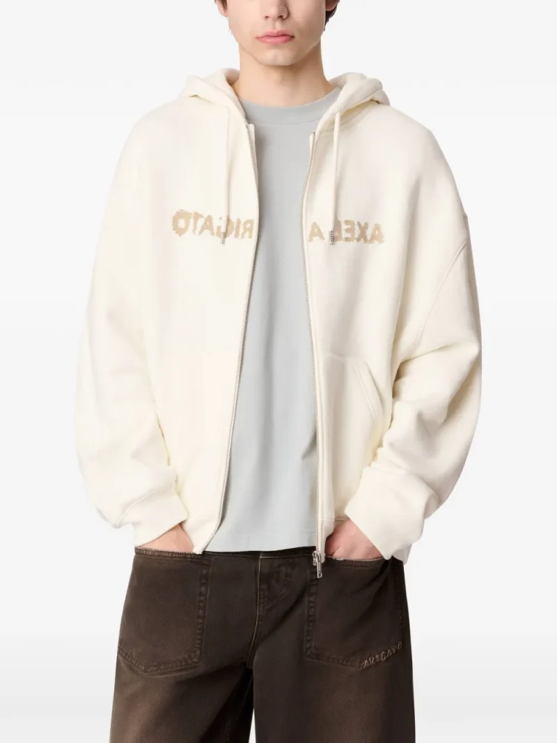 Hanorac Axel Arigato Rhys Logo-Embroidered Zip-up bej - imagine 5