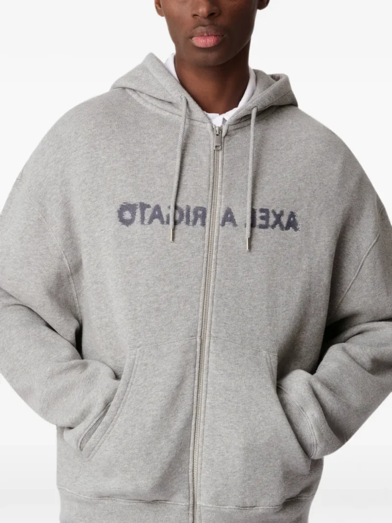 Hanorac Axel Arigato Rhys Logo-Embroidered ZIp-Up gri - imagine 5