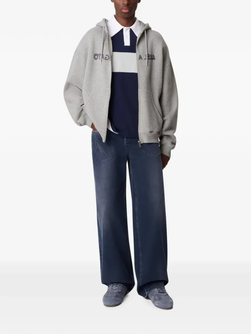Hanorac Axel Arigato Rhys Logo-Embroidered ZIp-Up gri - imagine 3