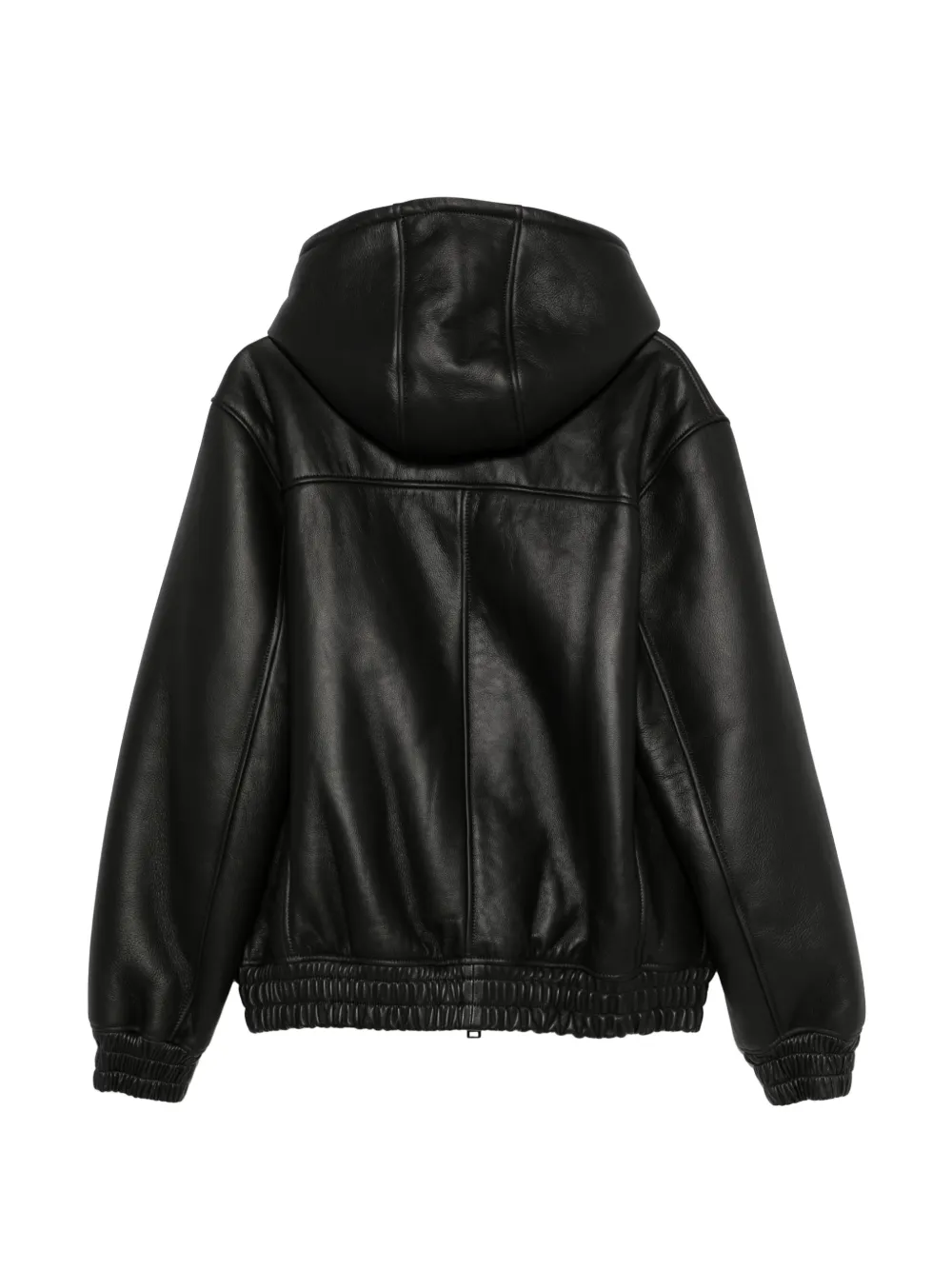 Jacheta Arma Hooded Leather negru - imagine 2