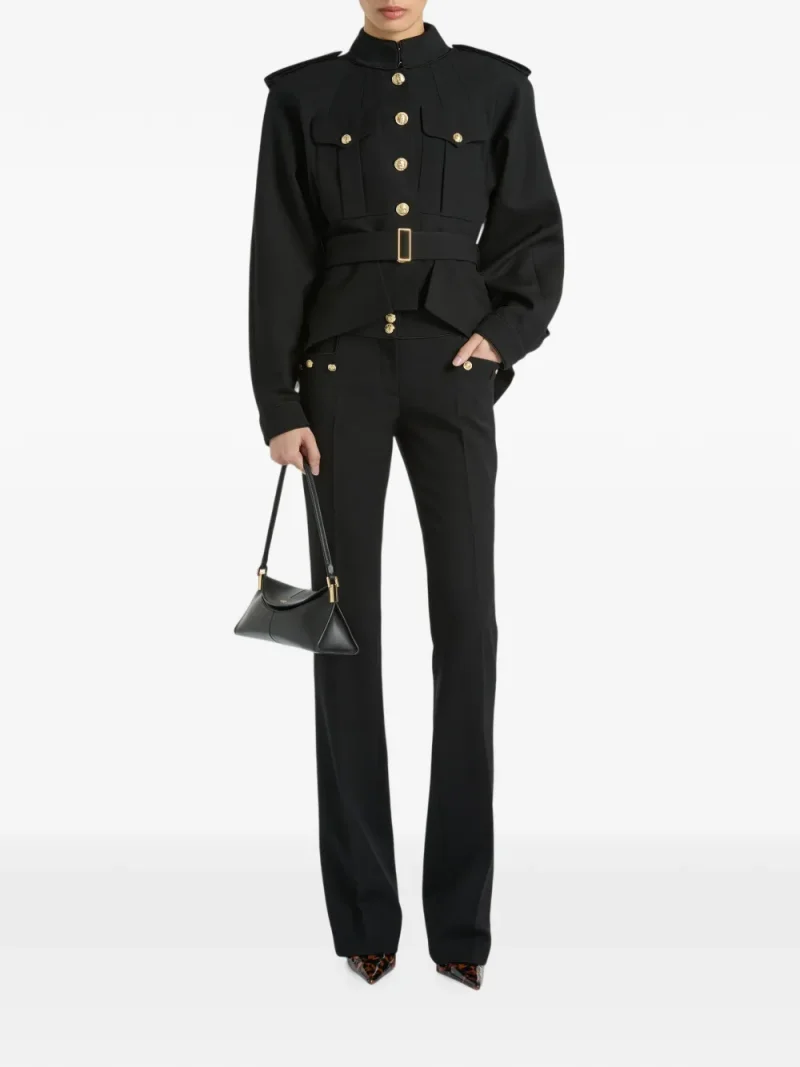 Jacheta Balmain Wool Signature negru - imagine 5
