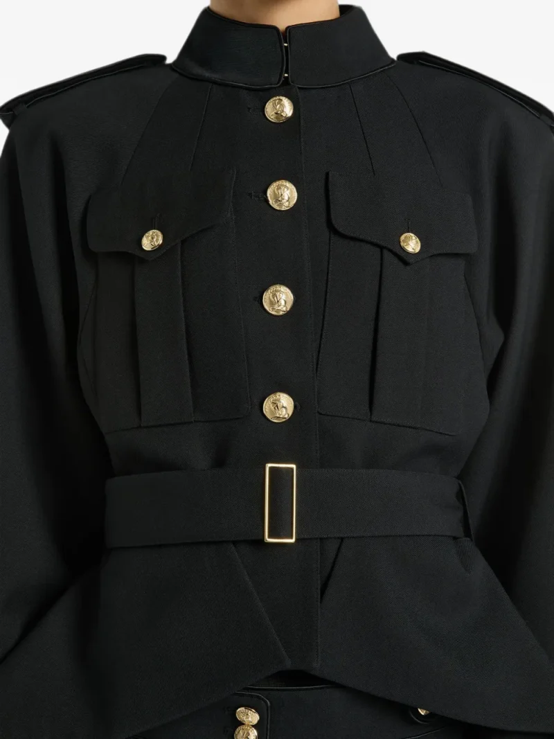 Jacheta Balmain Wool Signature negru - imagine 6