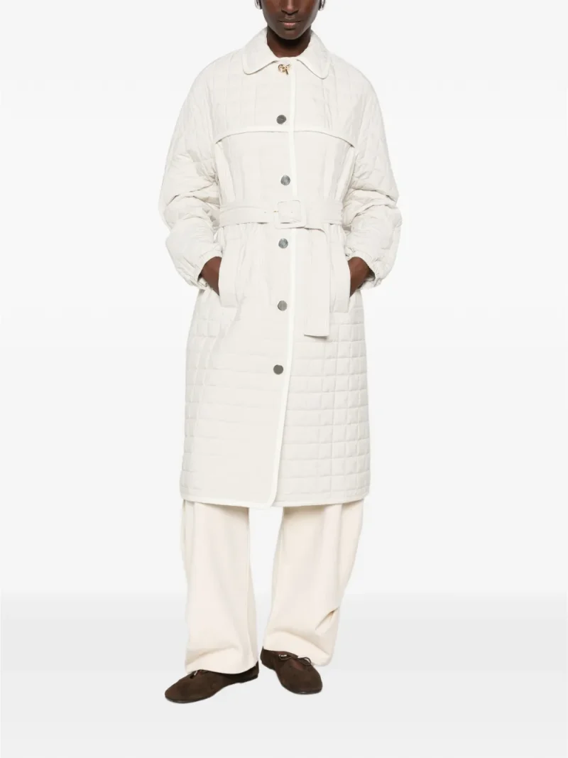 Jacheta Fabiana Filippi Belted Quilted bej - imagine 4