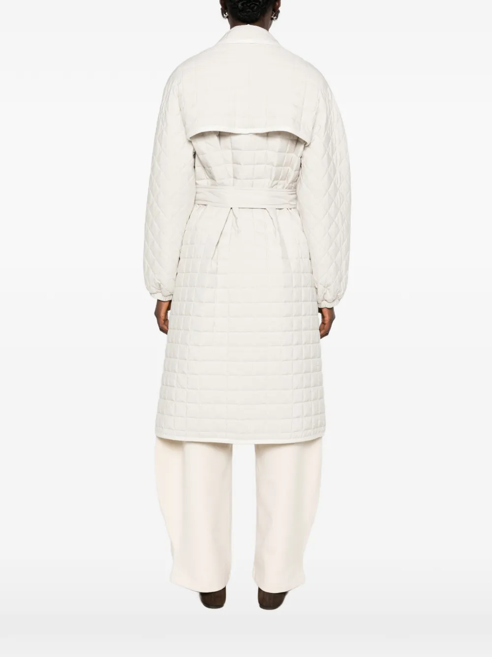 Jacheta Fabiana Filippi Belted Quilted bej - imagine 2