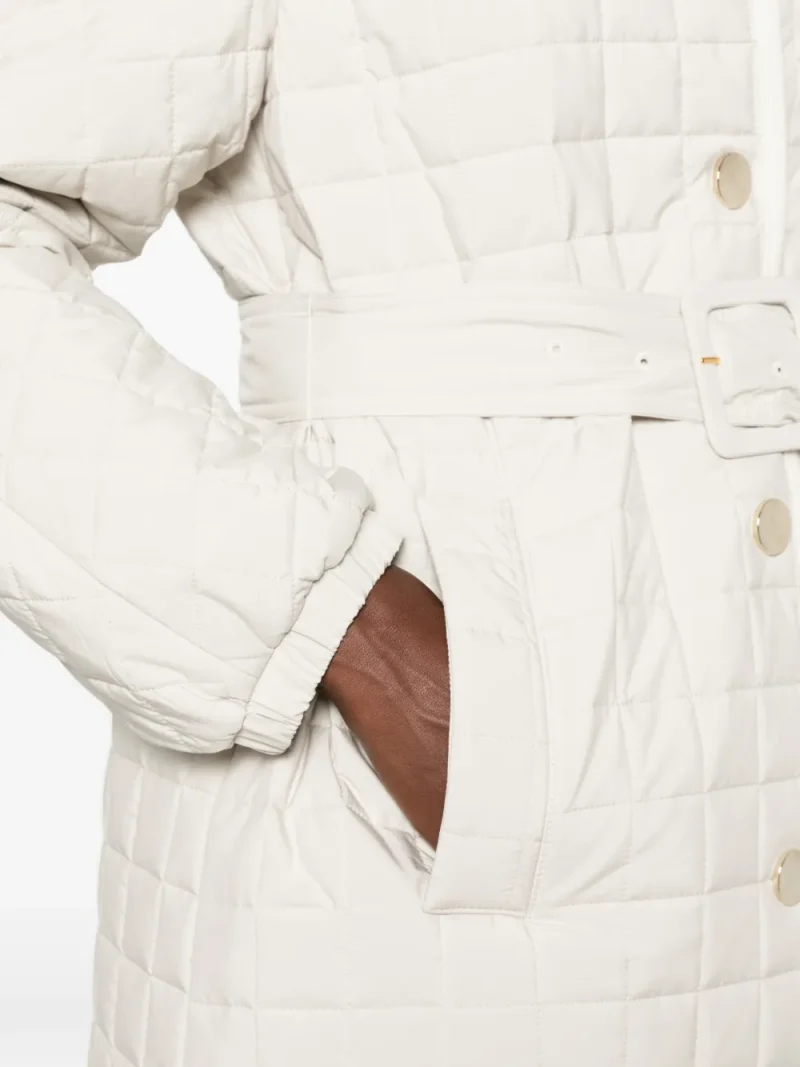 Jacheta Fabiana Filippi Belted Quilted bej - imagine 5