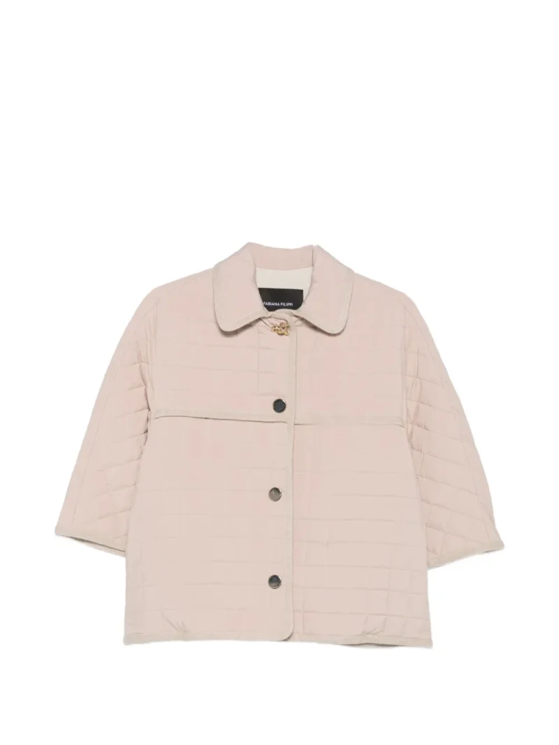 Jacheta Fabiana Filippi Quilted Short Sleeve bej