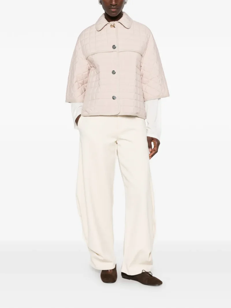 Jacheta Fabiana Filippi Quilted Short Sleeve bej - imagine 4