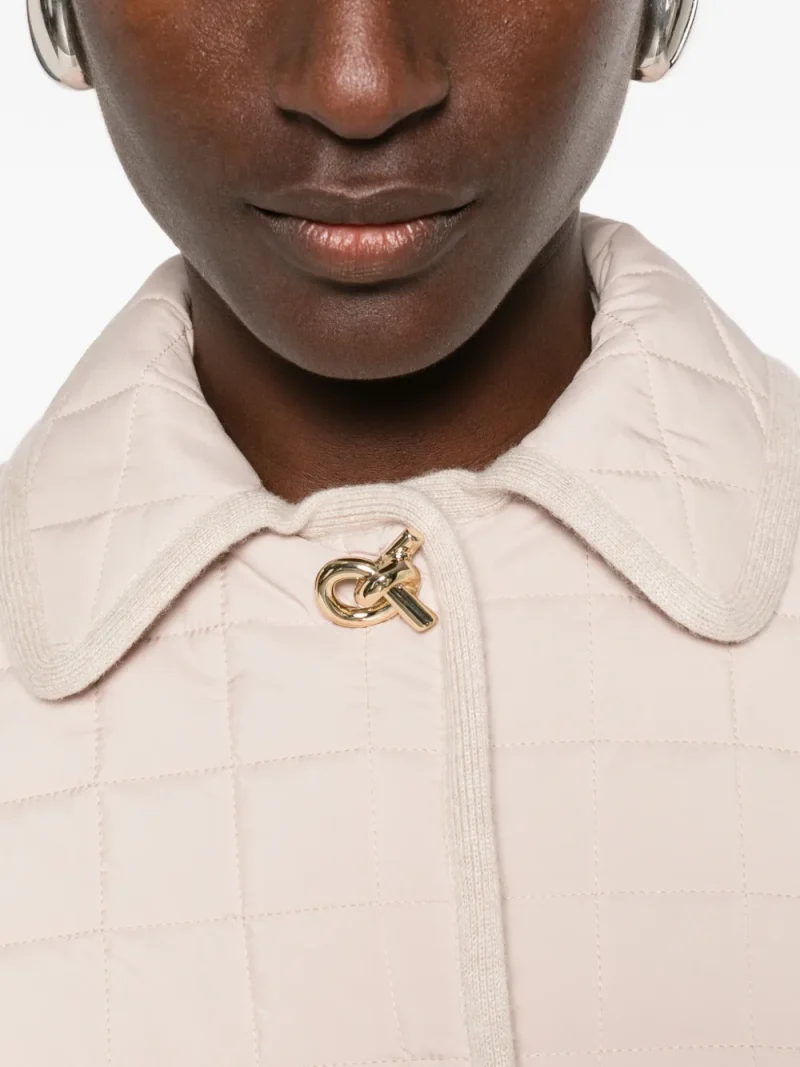 Jacheta Fabiana Filippi Quilted Short Sleeve bej - imagine 5