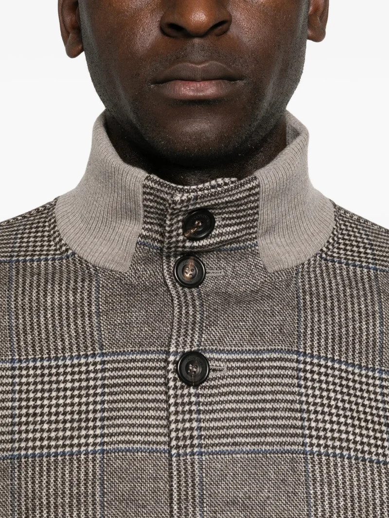 Jacheta Jacob Cohen Prince of Wales Check Wool maro - imagine 5