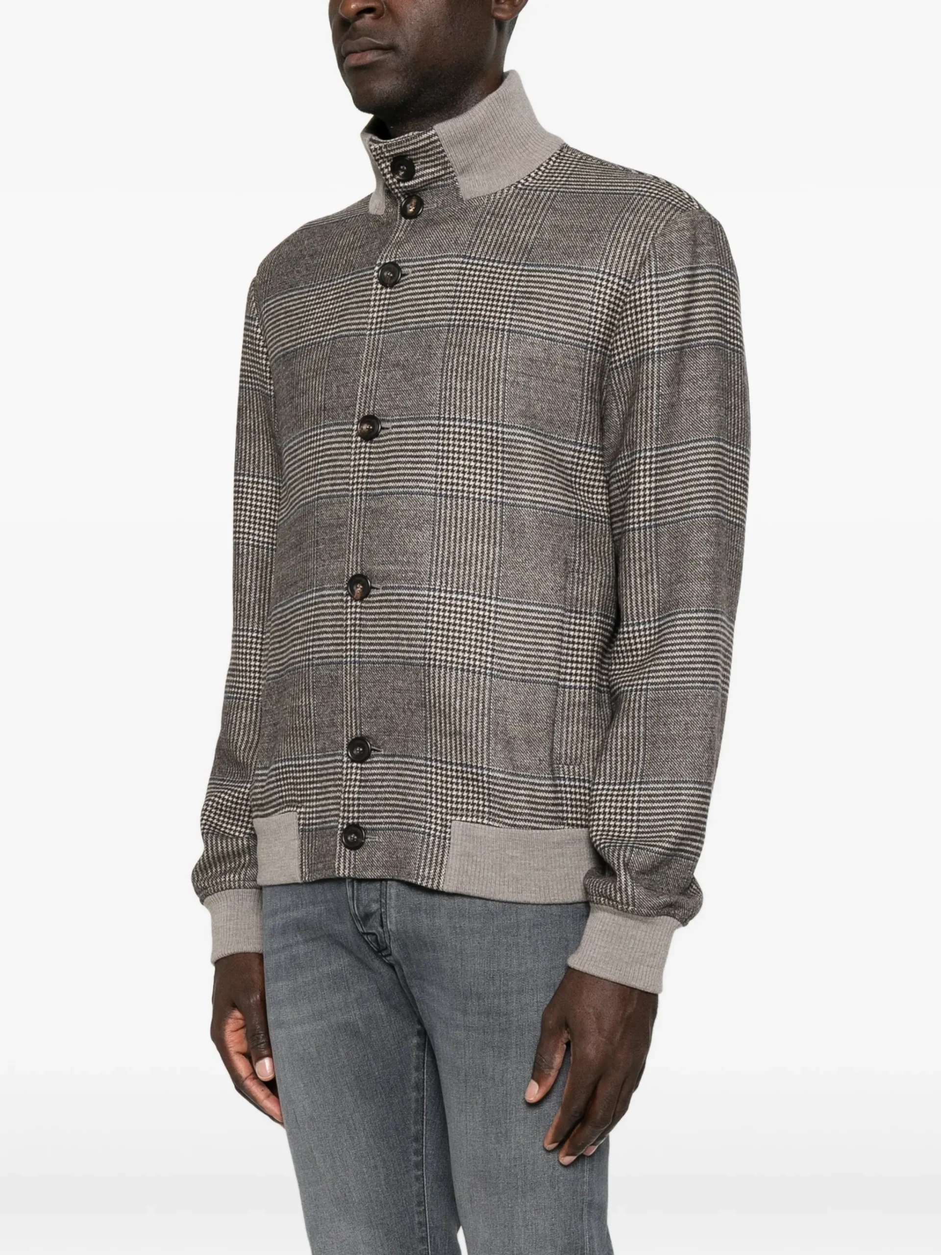 Jacheta Jacob Cohen Prince of Wales Check Wool maro - imagine 3