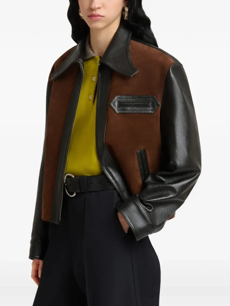 Jacheta Marni Black Leather with Crust Front maro - imagine 3