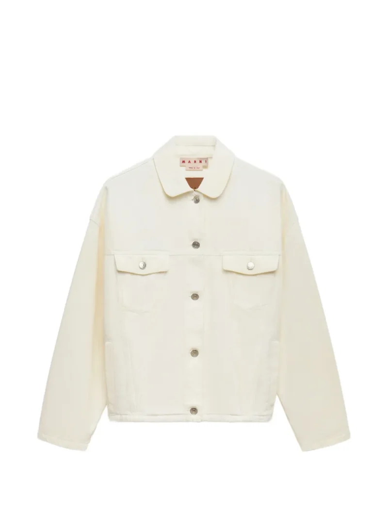 Jacheta MARNI White Denim alb