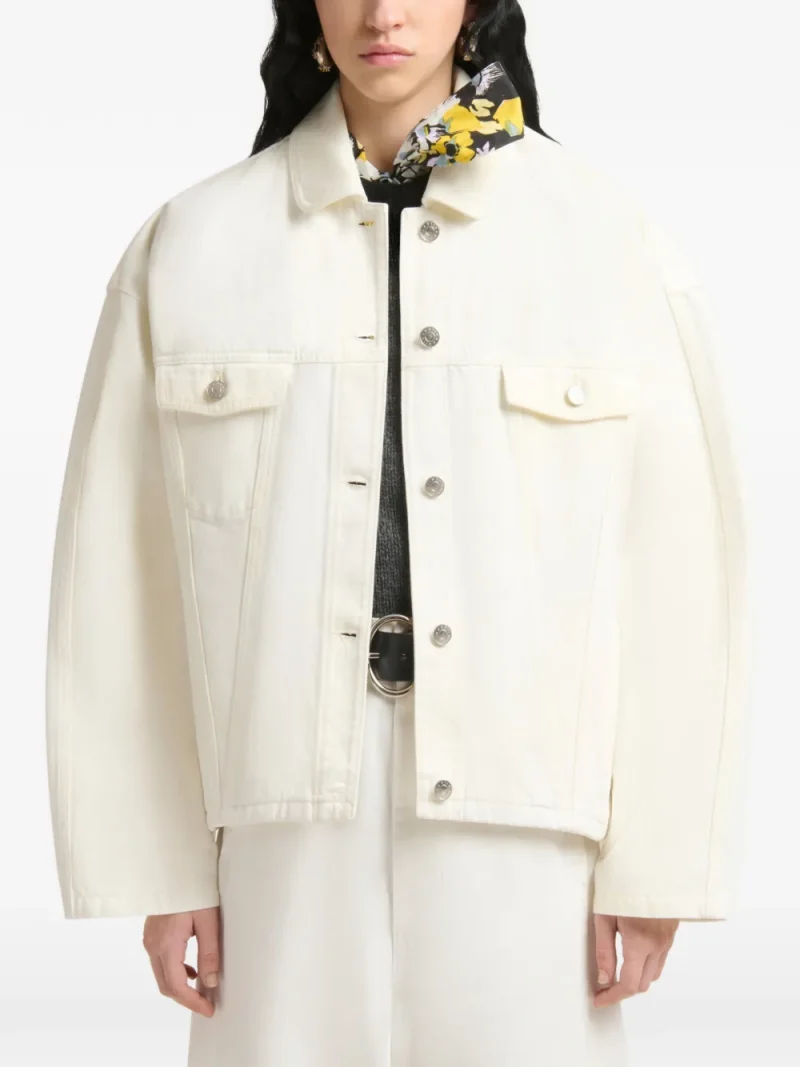 Jacheta MARNI White Denim alb - imagine 4