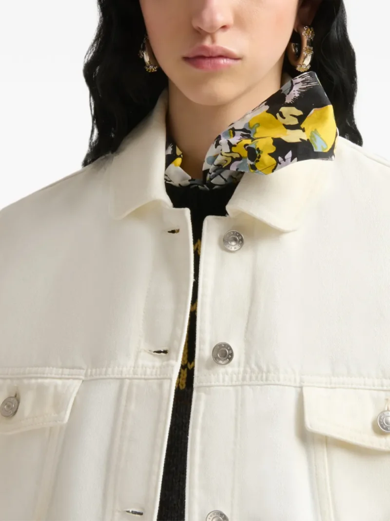 Jacheta MARNI White Denim alb - imagine 5