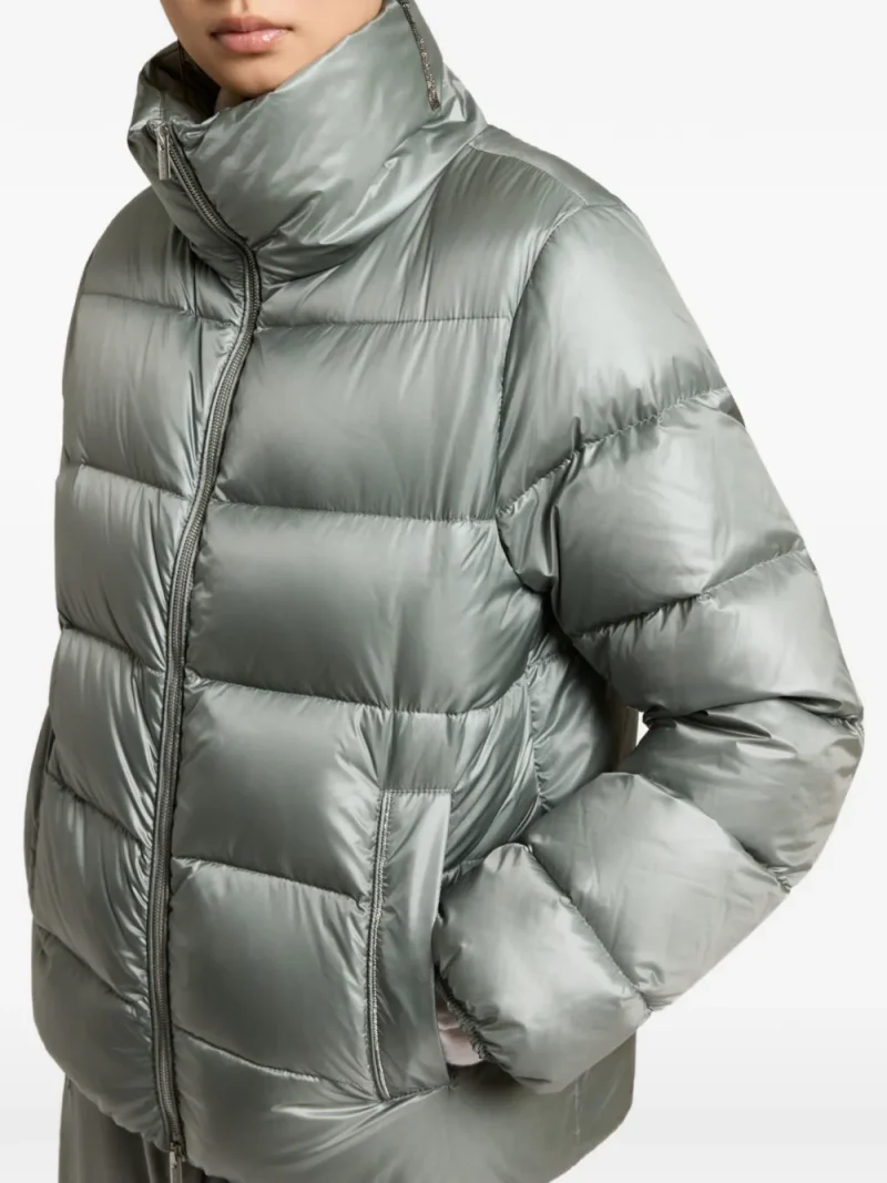 Jacheta Peserico Quilted High-Neck verde - imagine 3
