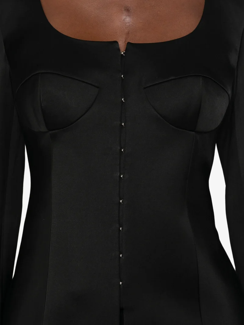Jacheta Rohe Corset-Style negru - imagine 5