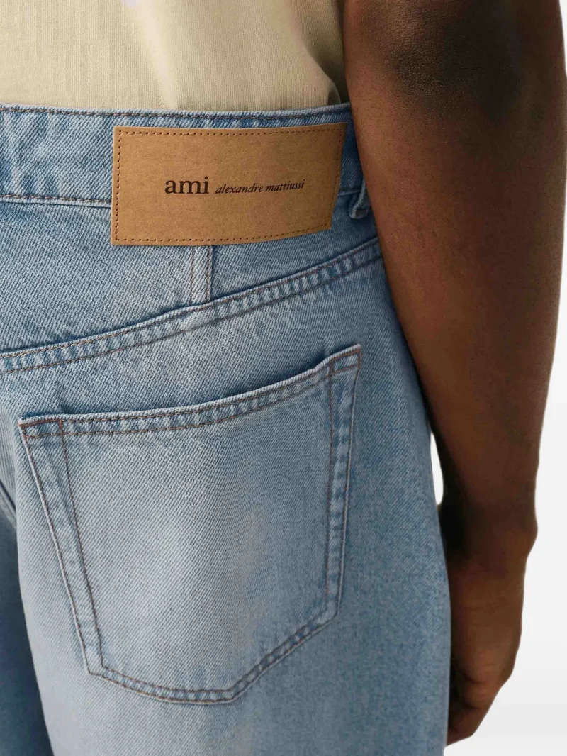 Jeans Ami Paris Blue Baggy-Fit albastru - imagine 5