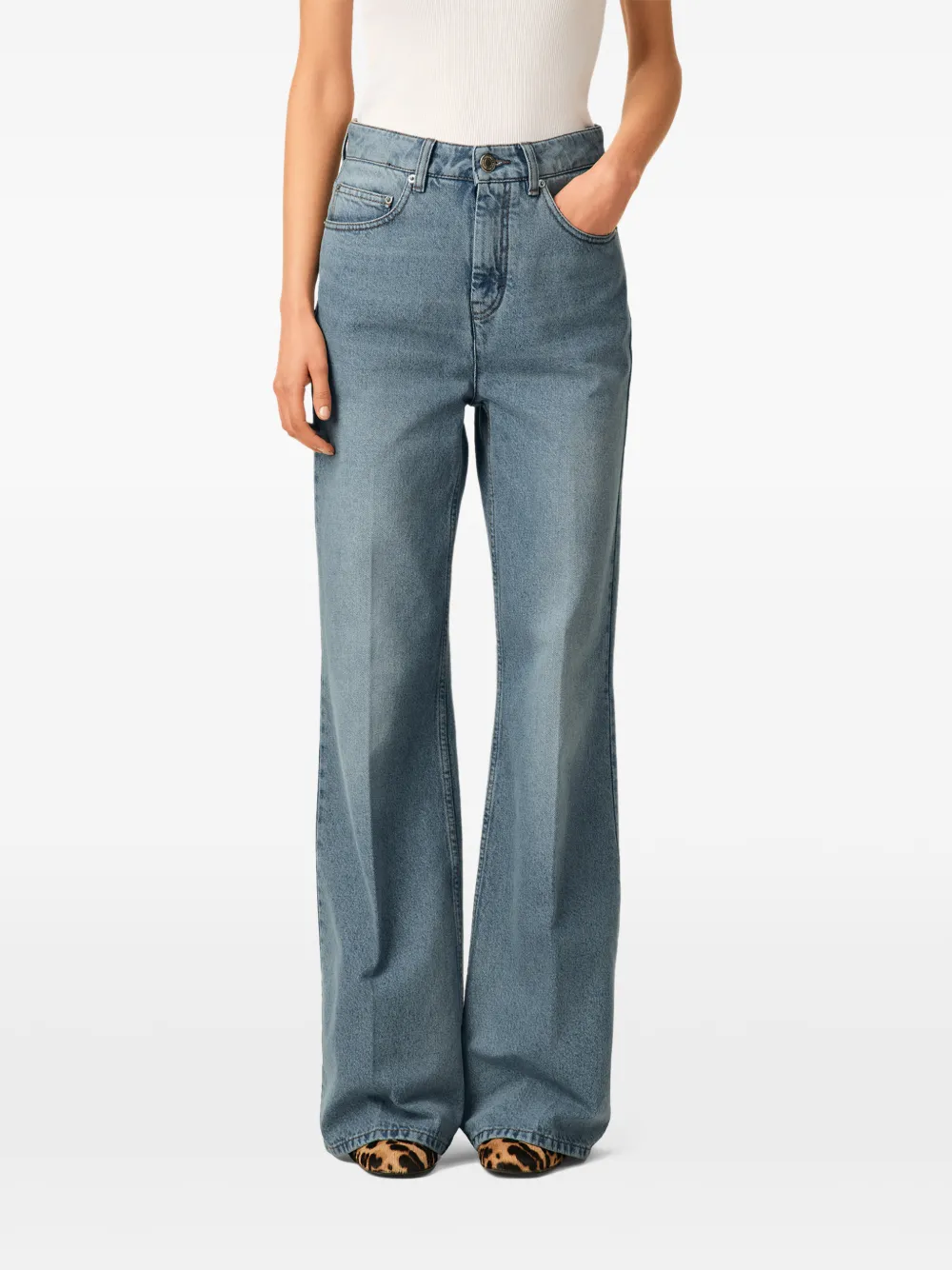 Jeans Ami Paris Blue Flare-Fit albastru - imagine 4