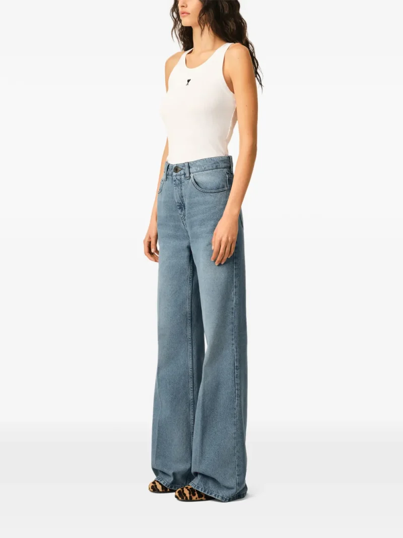 Jeans Ami Paris Blue Flare-Fit albastru - imagine 5
