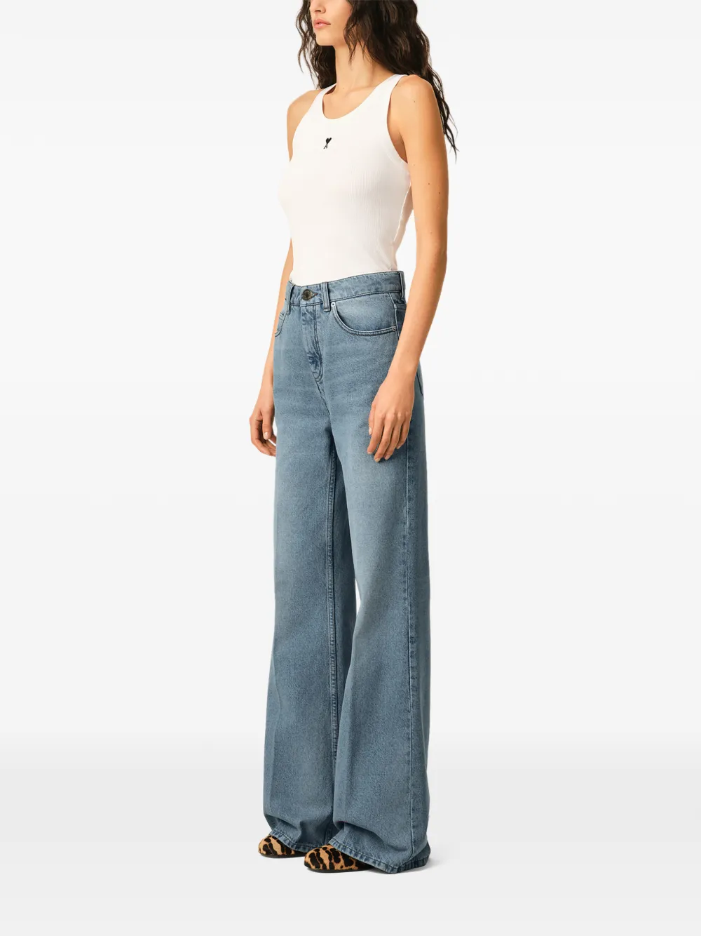 Jeans Ami Paris Blue Flare-Fit albastru - imagine 5