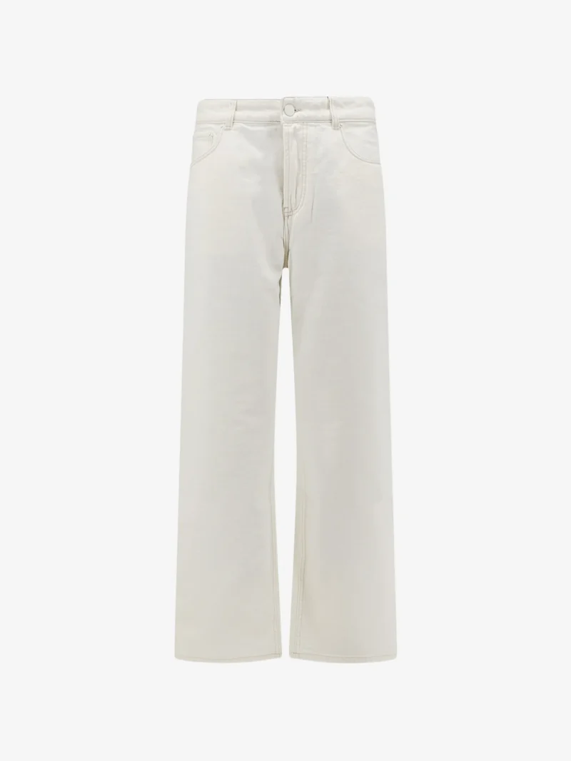 Jeans Ami Paris Logo-Patch Straight-Leg bej