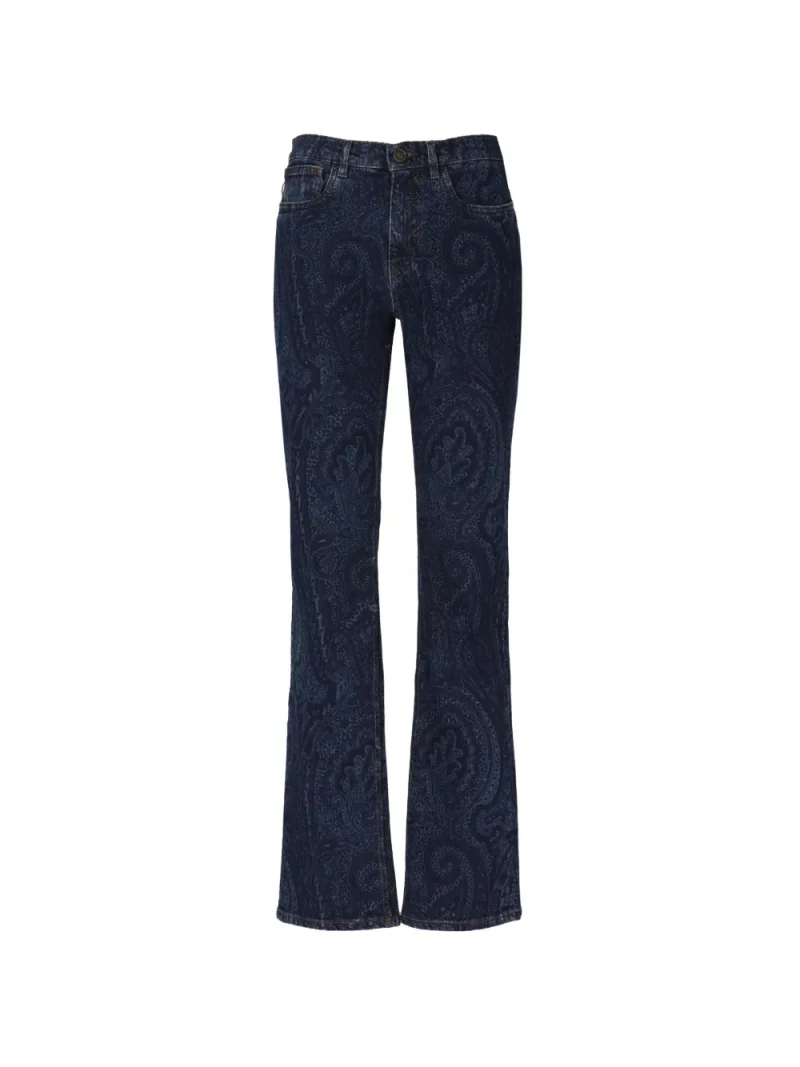Jeans ETRO Paisley-Print albastru