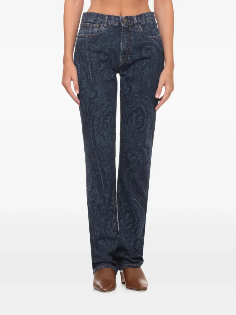 Jeans ETRO Paisley-Print albastru - imagine 3