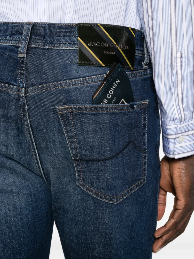 Jeans Jacob Cohen Faded Straight-Leg albastru - imagine 5